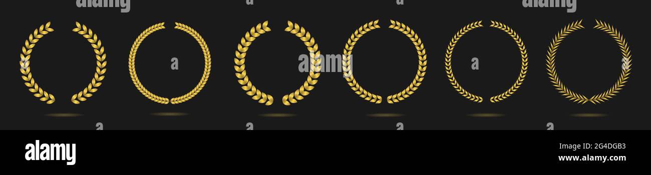 Golden laurel wreath label set Stock Vector Image & Art - Alamy