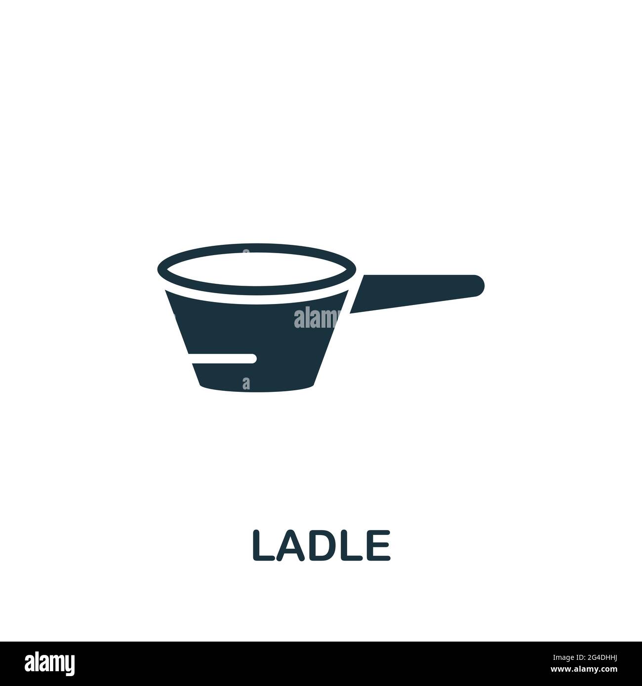 Ladle icon. Monochrome simple element from sauna collection. Creative Ladle icon for web design, templates, infographics and more Stock Vector