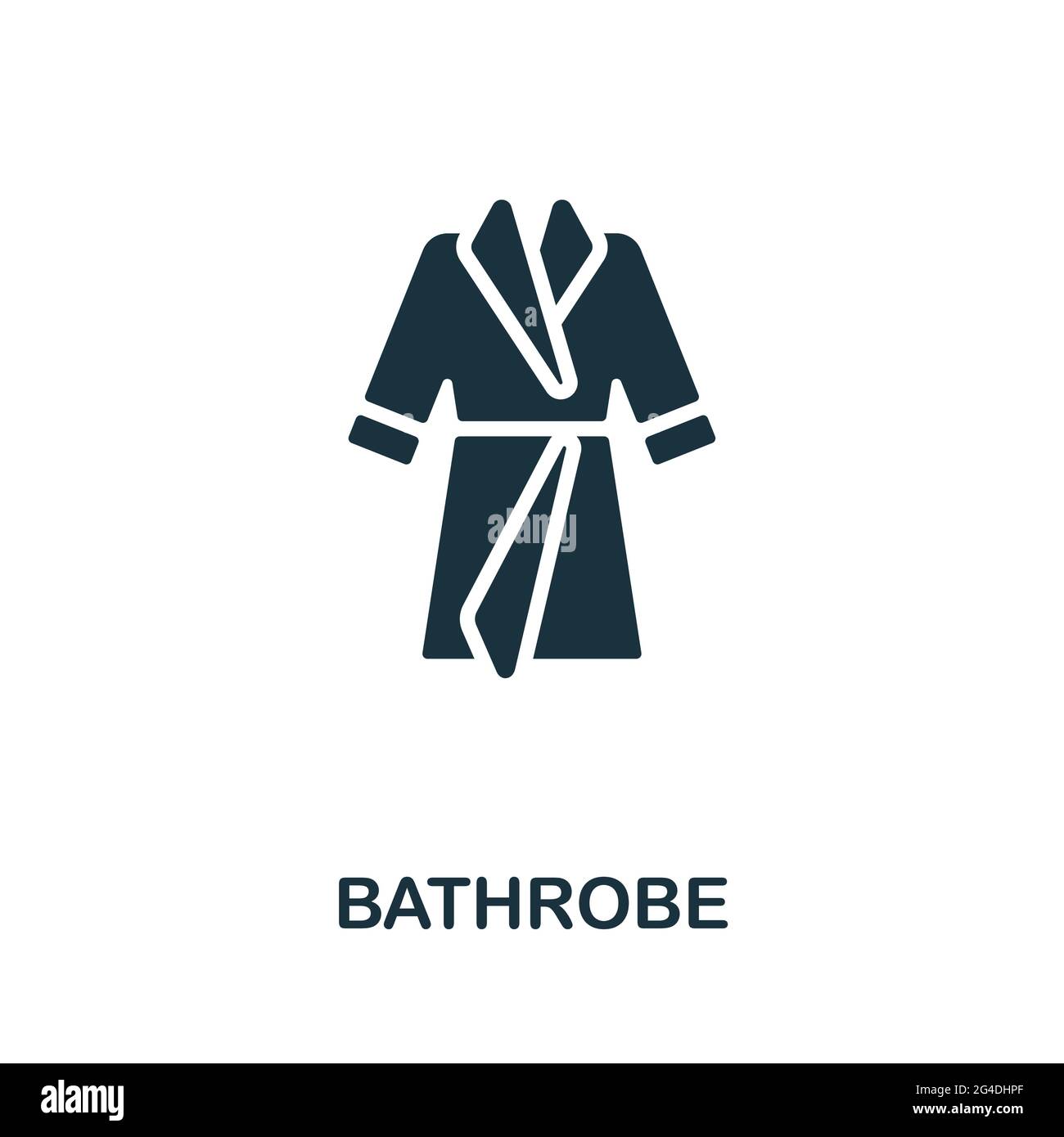 Bathrobe icon. Monochrome simple element from sauna collection