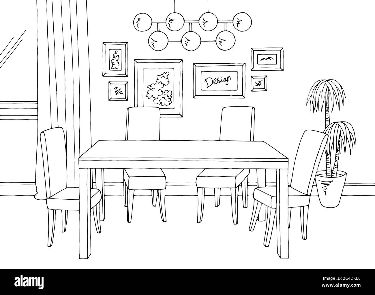 How To Draw A Dining Room