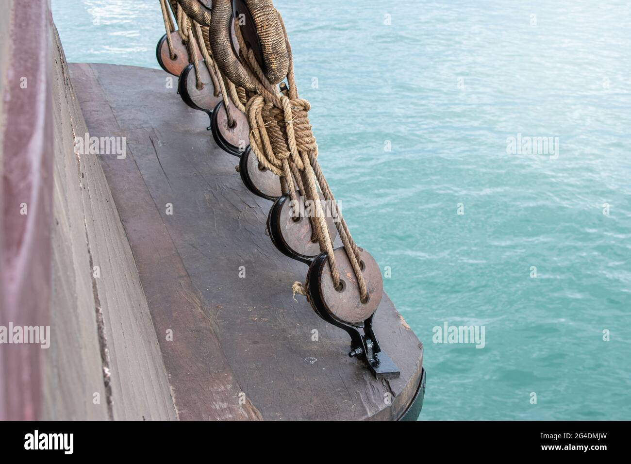 Details of the rigging of a ship Stock Photo Alamy
