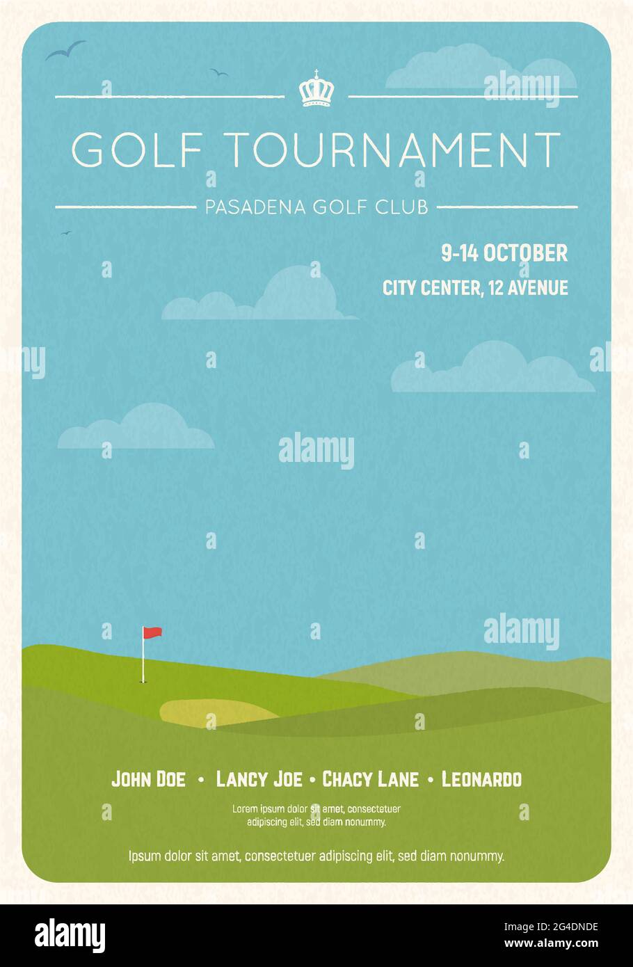 Golf tournament invite poster Stock Vector