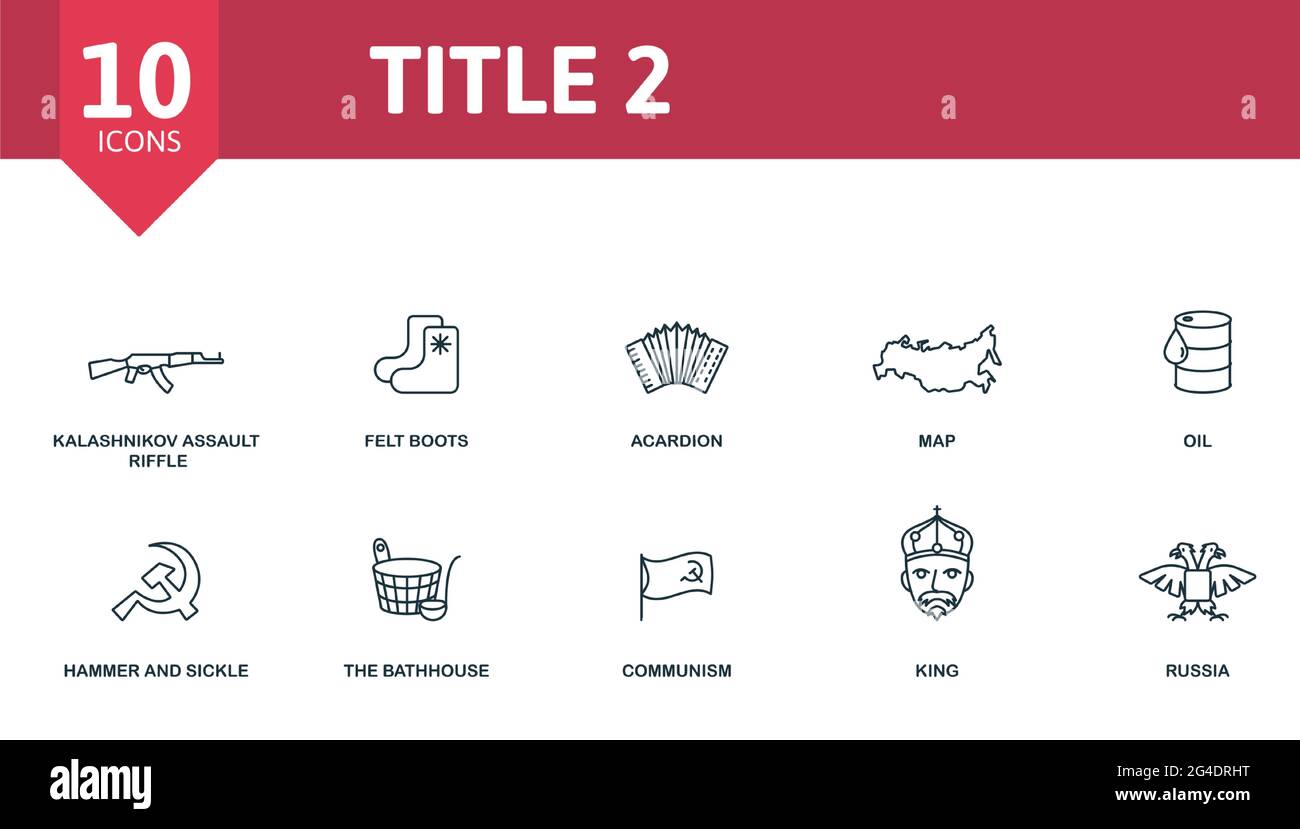 Russia icon set. Contains editable icons russia theme such as bear ...