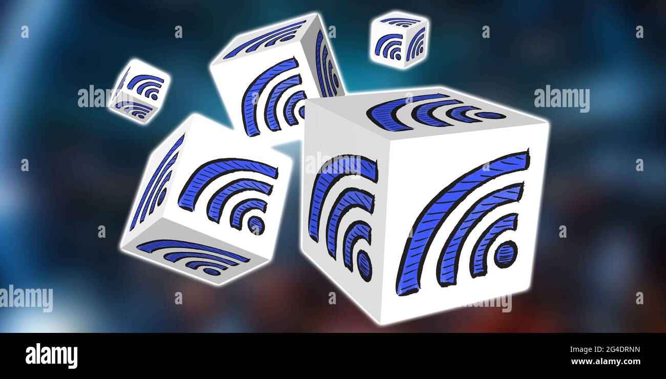 Illustration of a wifi concept Stock Photo - Alamy