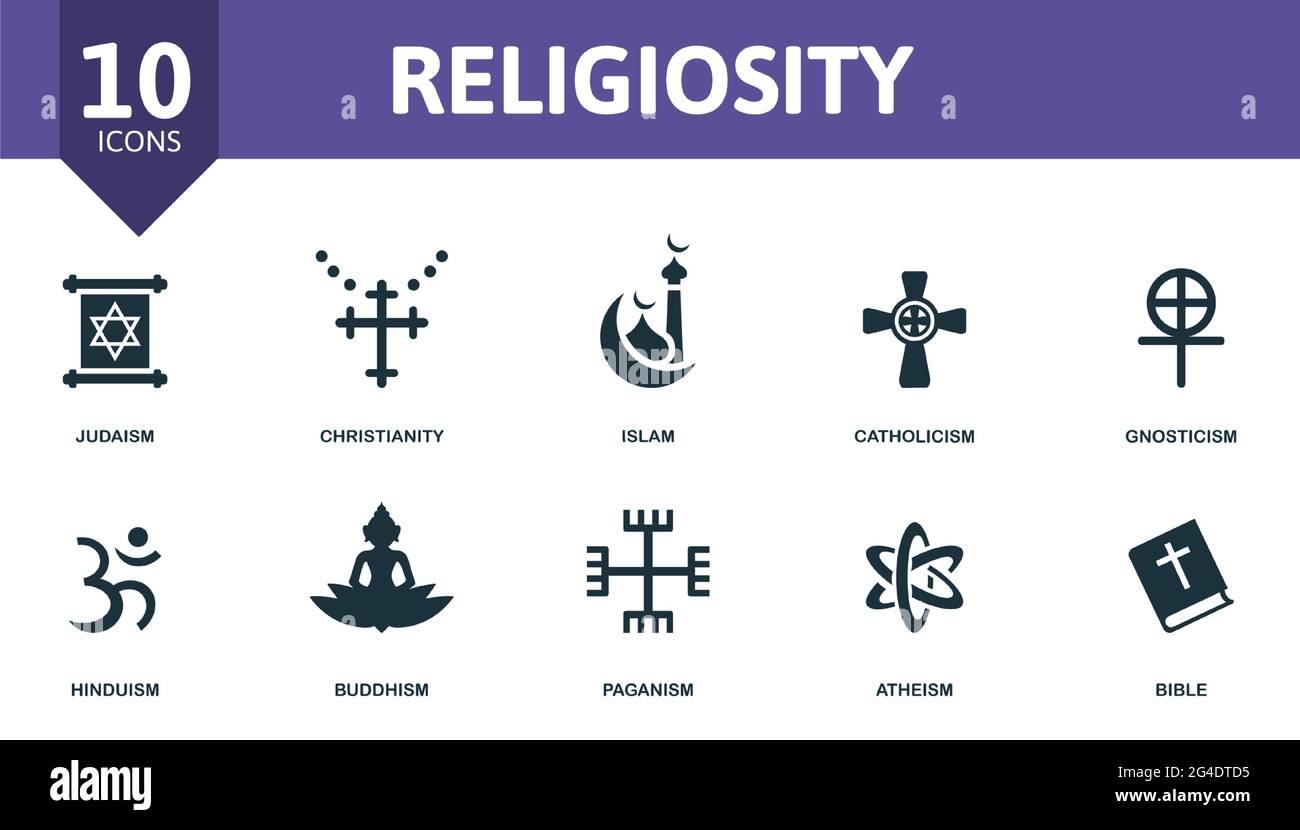 Religiosity icon set. Contains editable icons religion theme such as ...