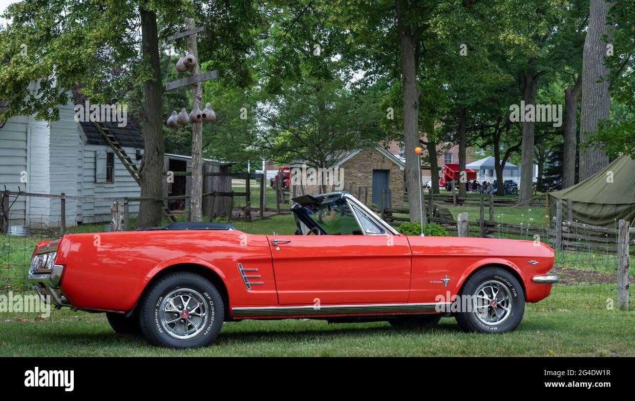 DEARBORN, MI/USA JUNE 19, 2021 A 1966 Ford Mustang car at the The