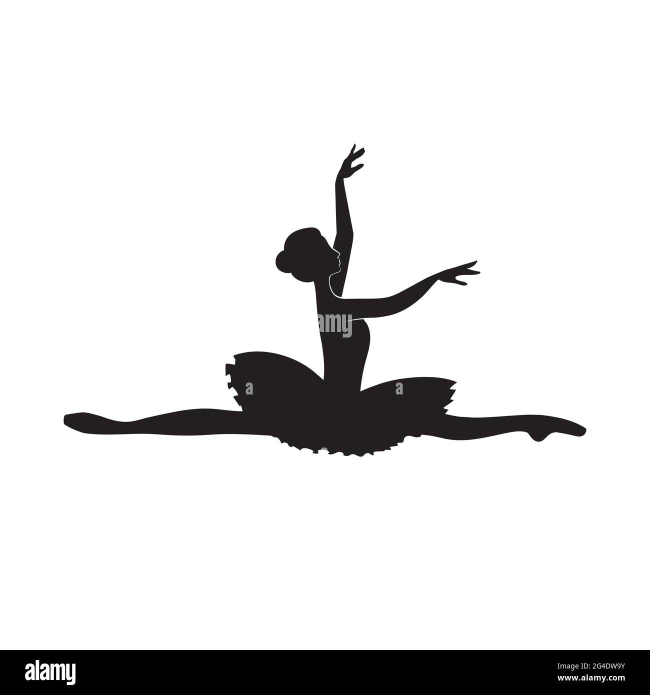 Ballerina Silhouette Isolated Illustration On White Background Young Beautiful Dancer In A Jump Girl In Pointe Shoes And A Tutu Jumping Template For Y Stock Vector Image Art Alamy