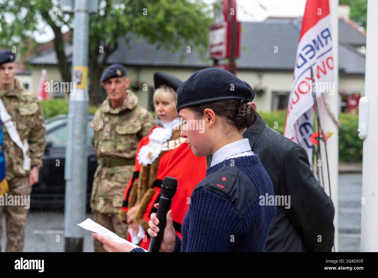 Brentwood Essex 21st June 2021 Armed forces flag raising ceremony Brentwood Essex Credit: Ian Davidson/Alamy Live News Stock Photo