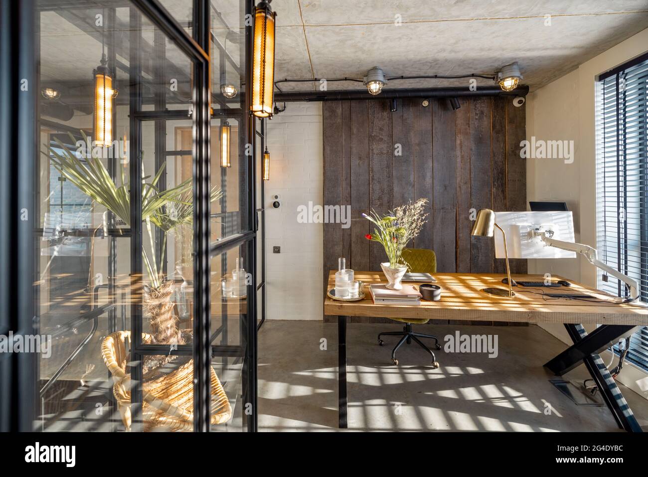 Home office interior in modern, natural style Stock Photo - Alamy