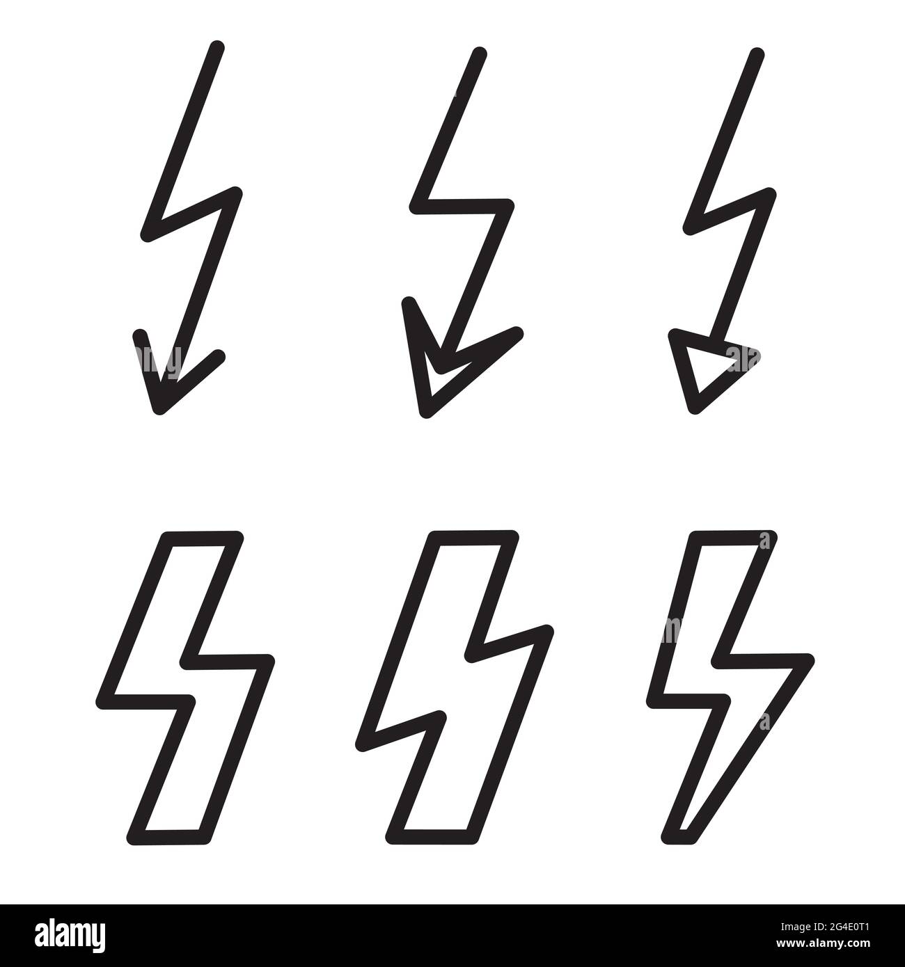 electricity lightning bolt sign set Stock Vector Image & Art Alamy