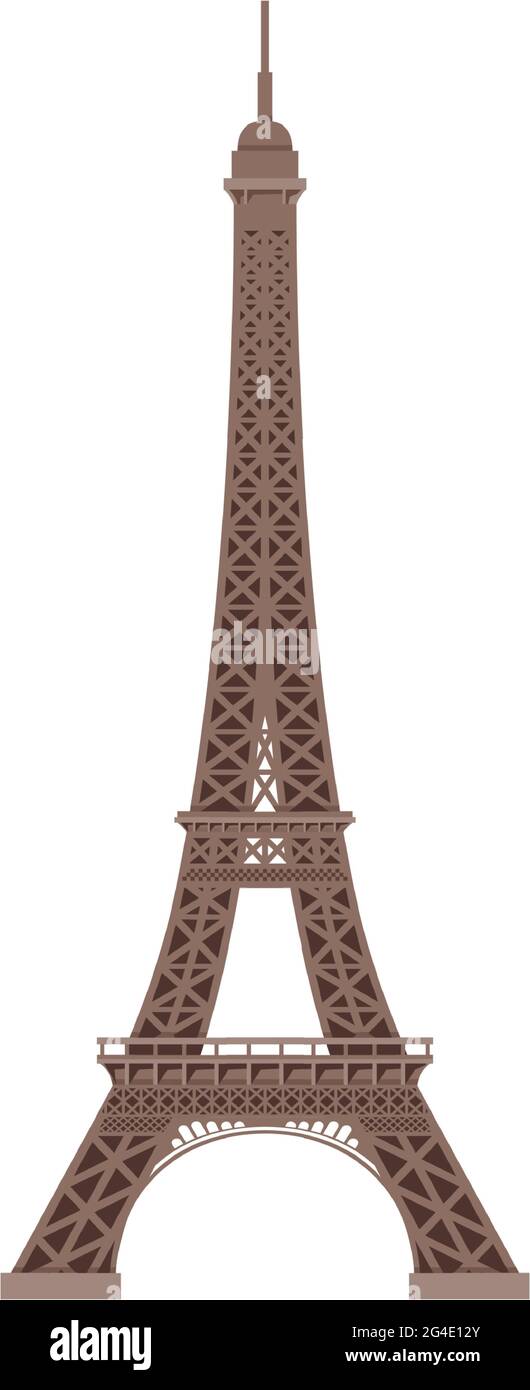 Paris Eiffel tower vector illustration isolated on white background ...