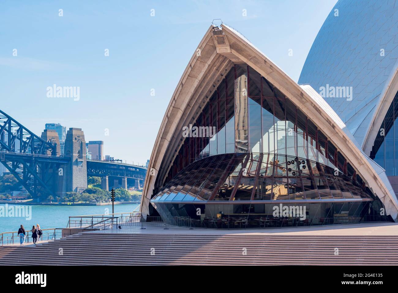 The southern most shell or sail of the Sydney Opera House that houses the famous Bennelong Restaurant in Sydney, Australia Stock Photo