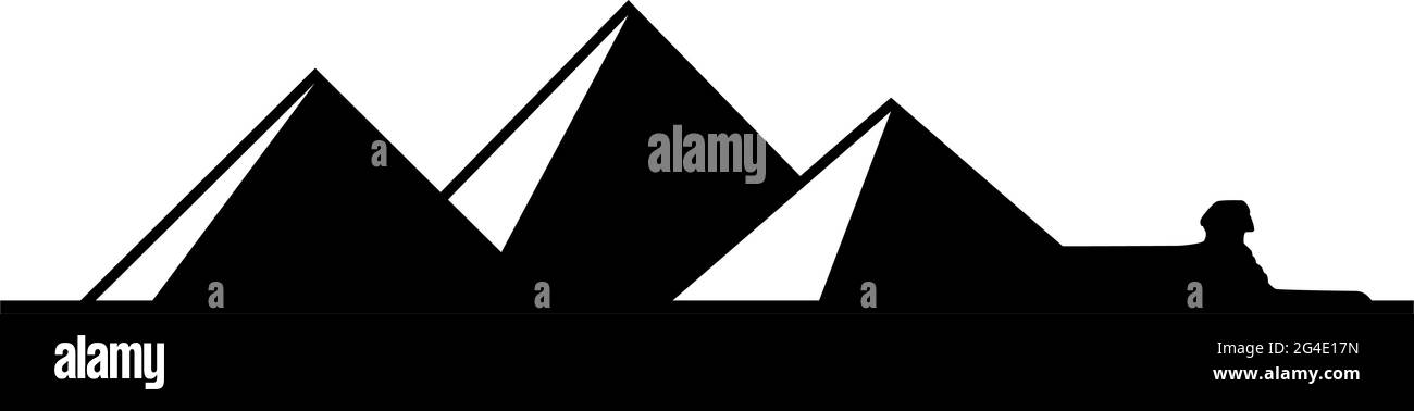 Egypt pyramid vector egyptian landmark illustration on white Stock ...