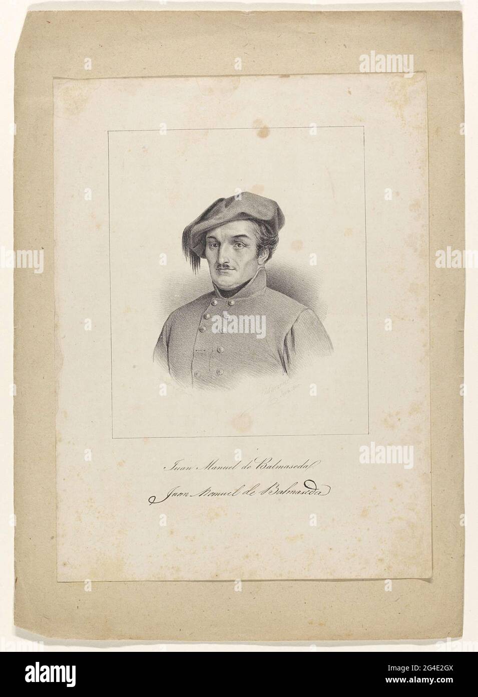 . Juan Manuel de Balmaseda (Fuentecén, 1800-San Petersburgo, 1846) Spanish soldier. Bust to the left Stock Photo
