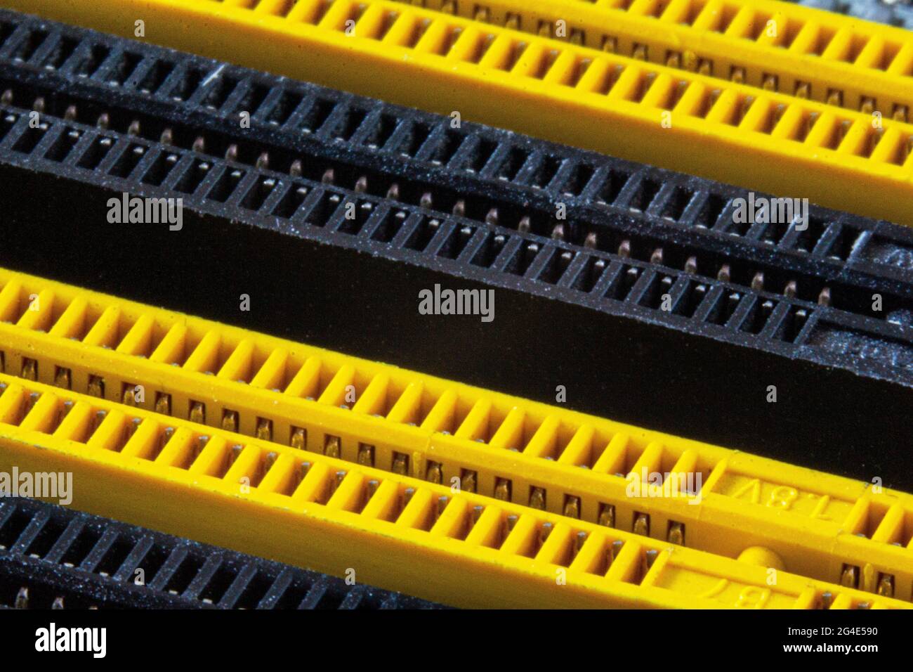 Memory slots. Motherboard slots. DDr slots Stock Photo