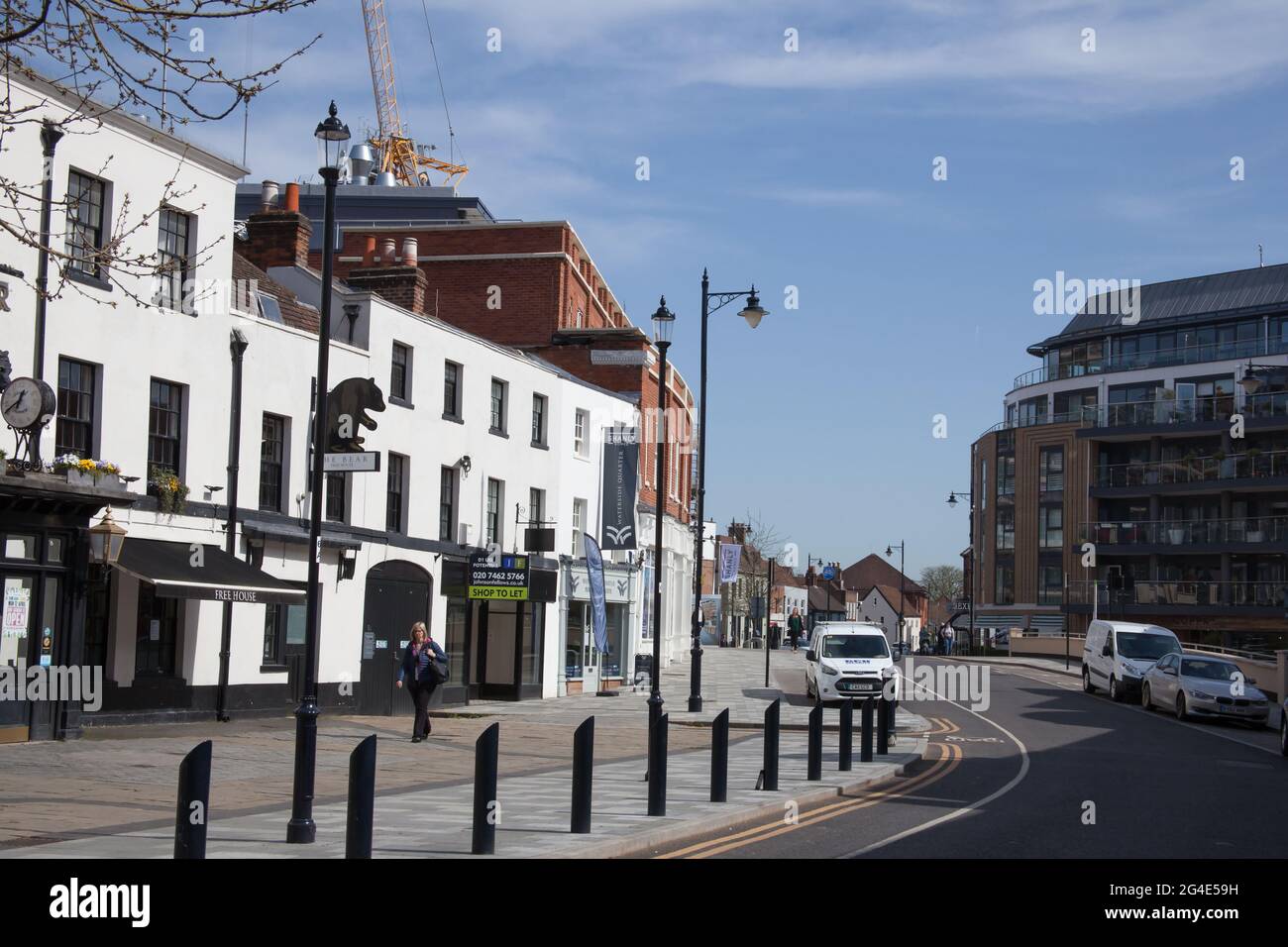 Buildings in Maidenhead including The Wetherspoon's pub the Bear in Berkshire in the UK Stock Photo