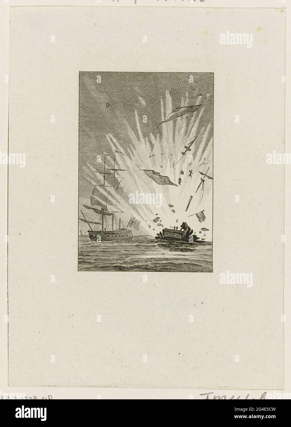 . In the air of the Haagse Harder the 'brave patriot' in a fight with the English ship the 'Camelon', on August 14, 1781. Stock Photo