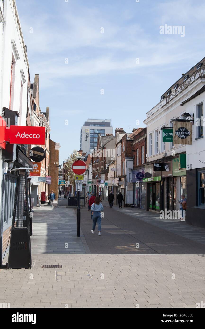 Views of the shopping precinct in Maidenhead, Berkshire in the UK Stock Photo