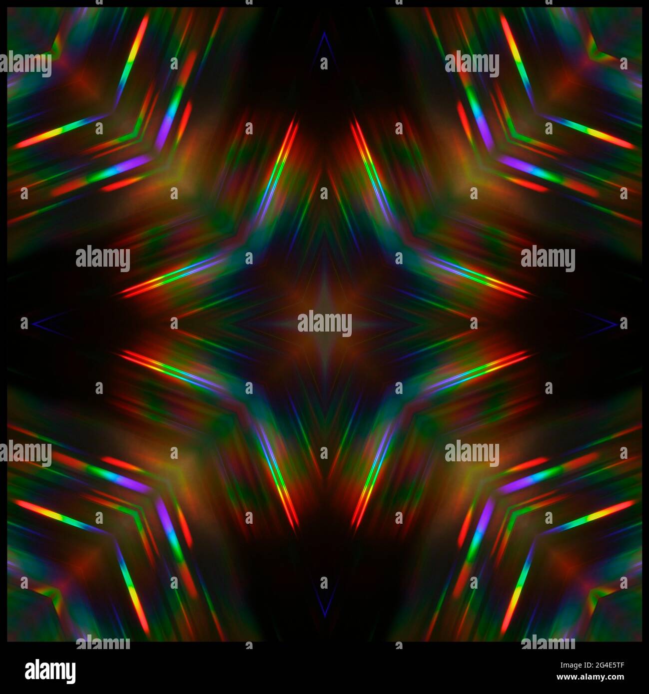 Kaleidoscope of diffracted light Stock Photo