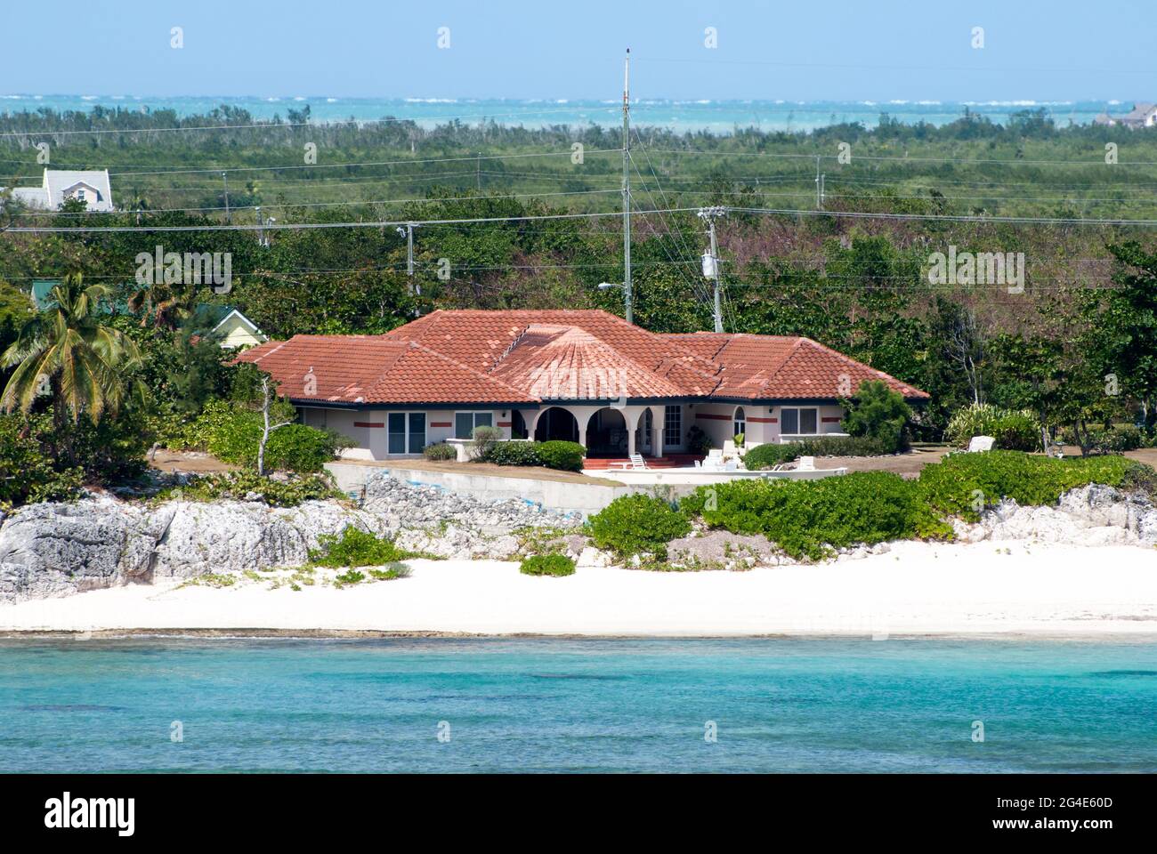 The residential house built on a beach on Grand Cayman island (Cayman