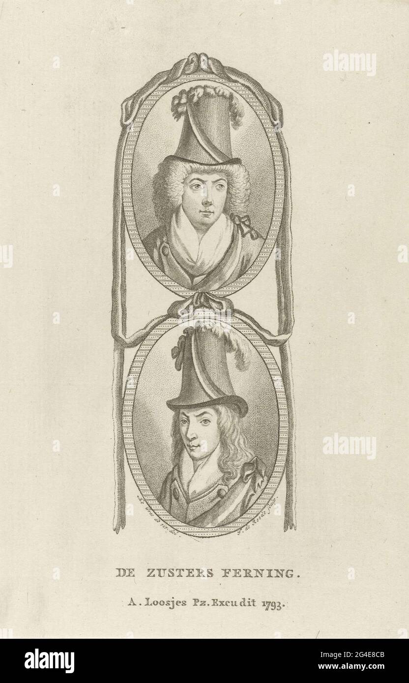 . Portraits of the Sisters Félicité and Théophile de Fernig, who fought