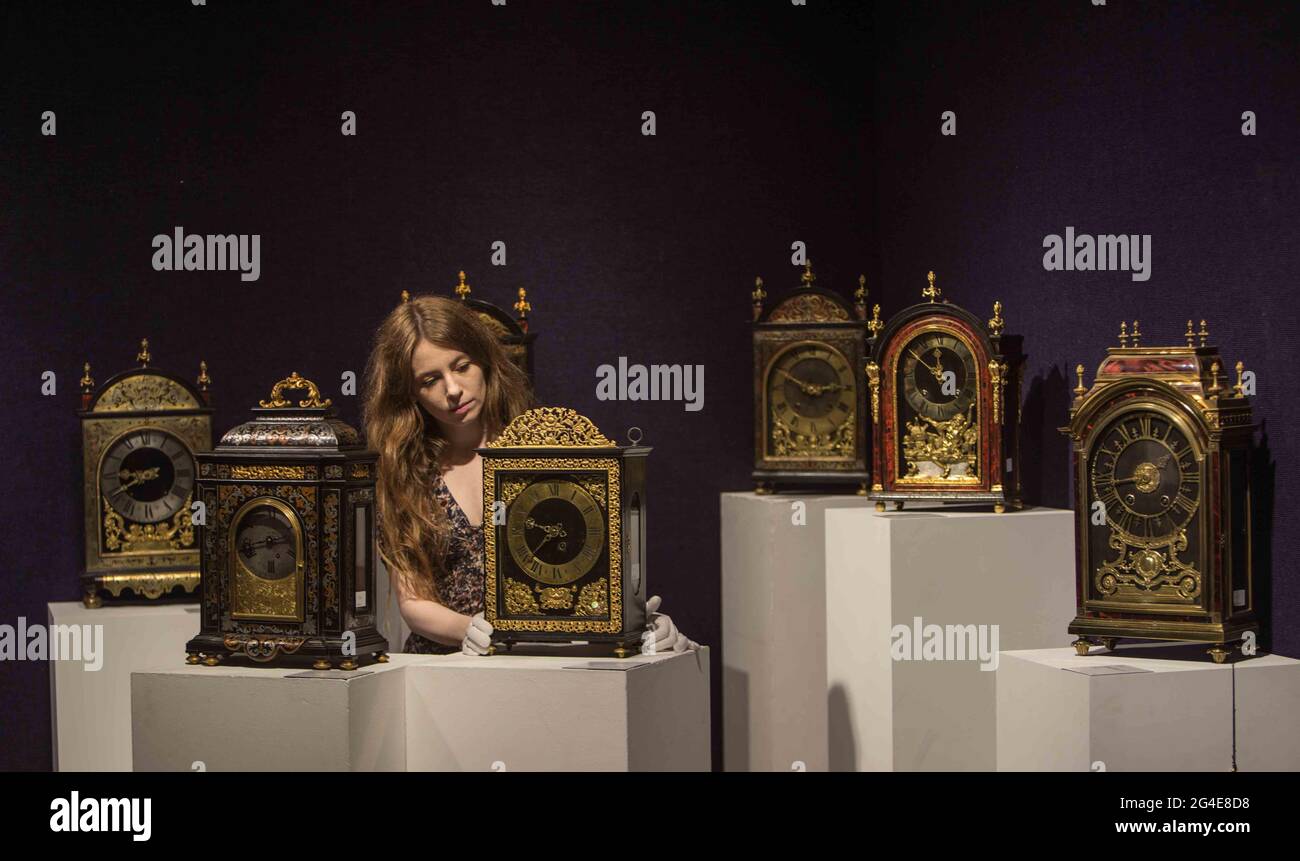 London UK 21 June 2021 Bonhams London , Fine Clocks Paul QuezadaNeiman