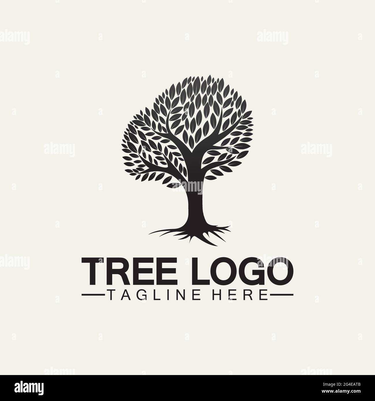 Tree logo icon vector illustration design.Vector silhouette of a tree ...