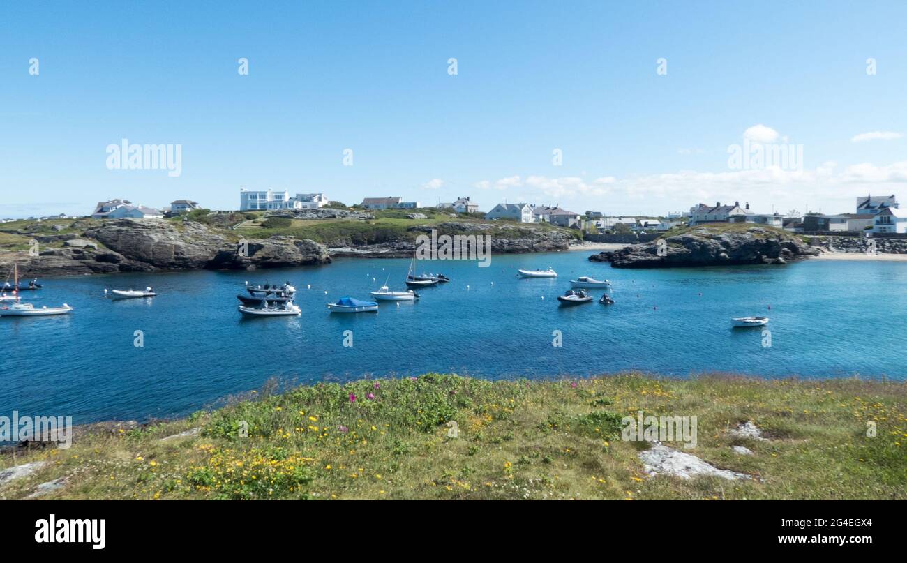 Porth Diana Beach, Trearddur Bay Anglesey North Wales Stock Photo