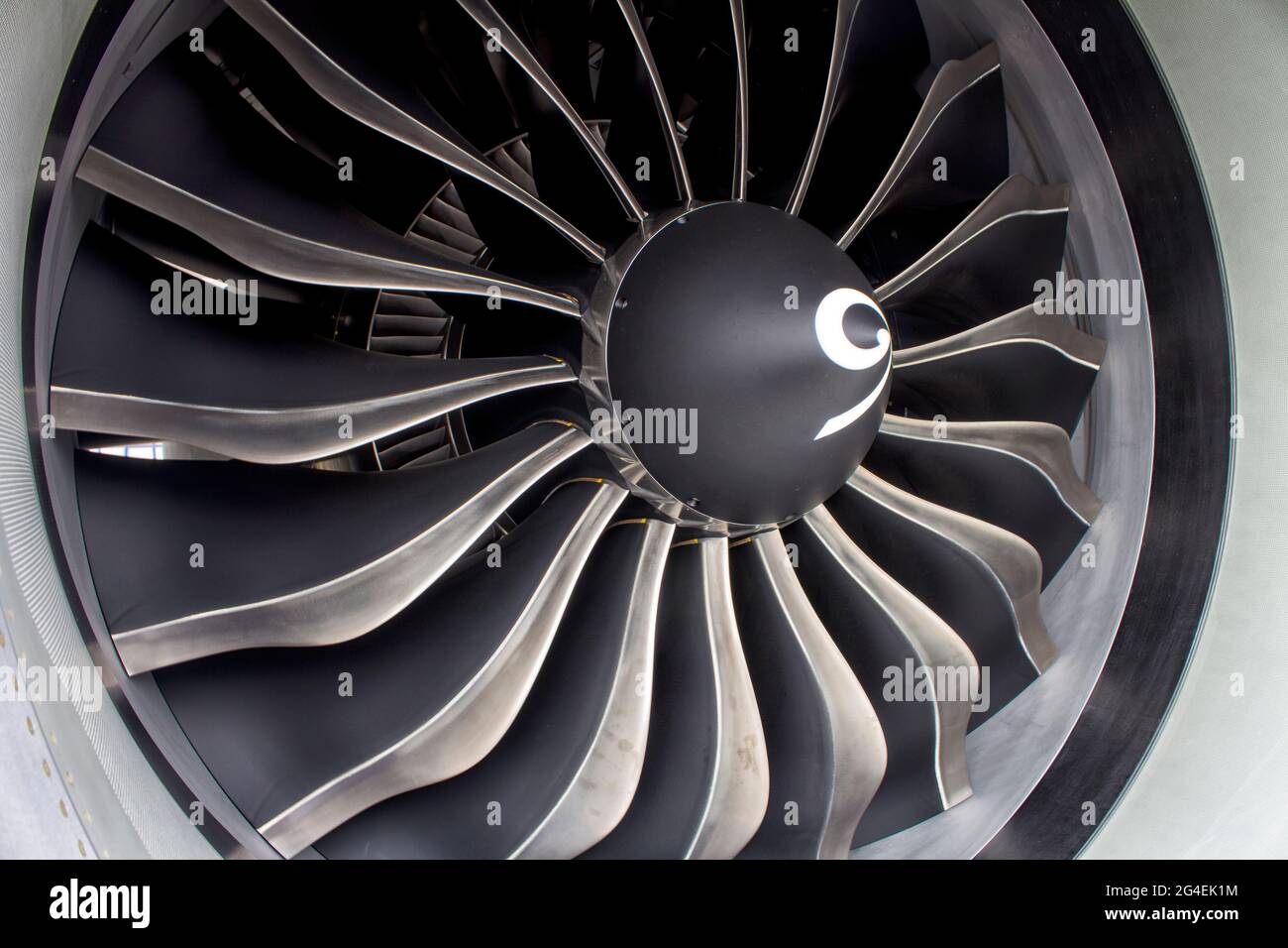 Close-Up of an Engine of An Airplane Stock Photo