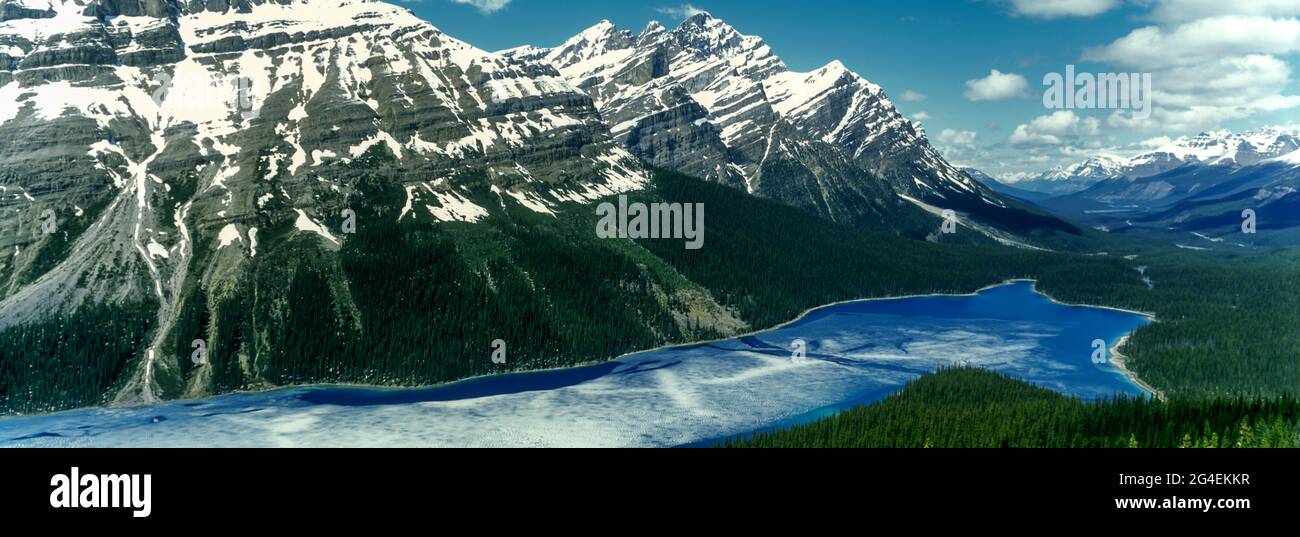 PART FROZEN PEYTO LAKE BANFF NATIONAL PARK ALBERTA CANADA Stock Photo ...
