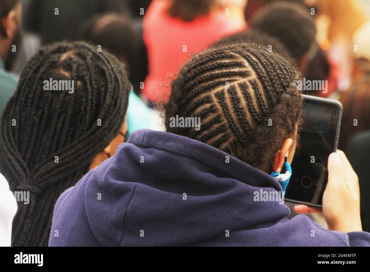 Afro-american people with braided hair Stock Photo
