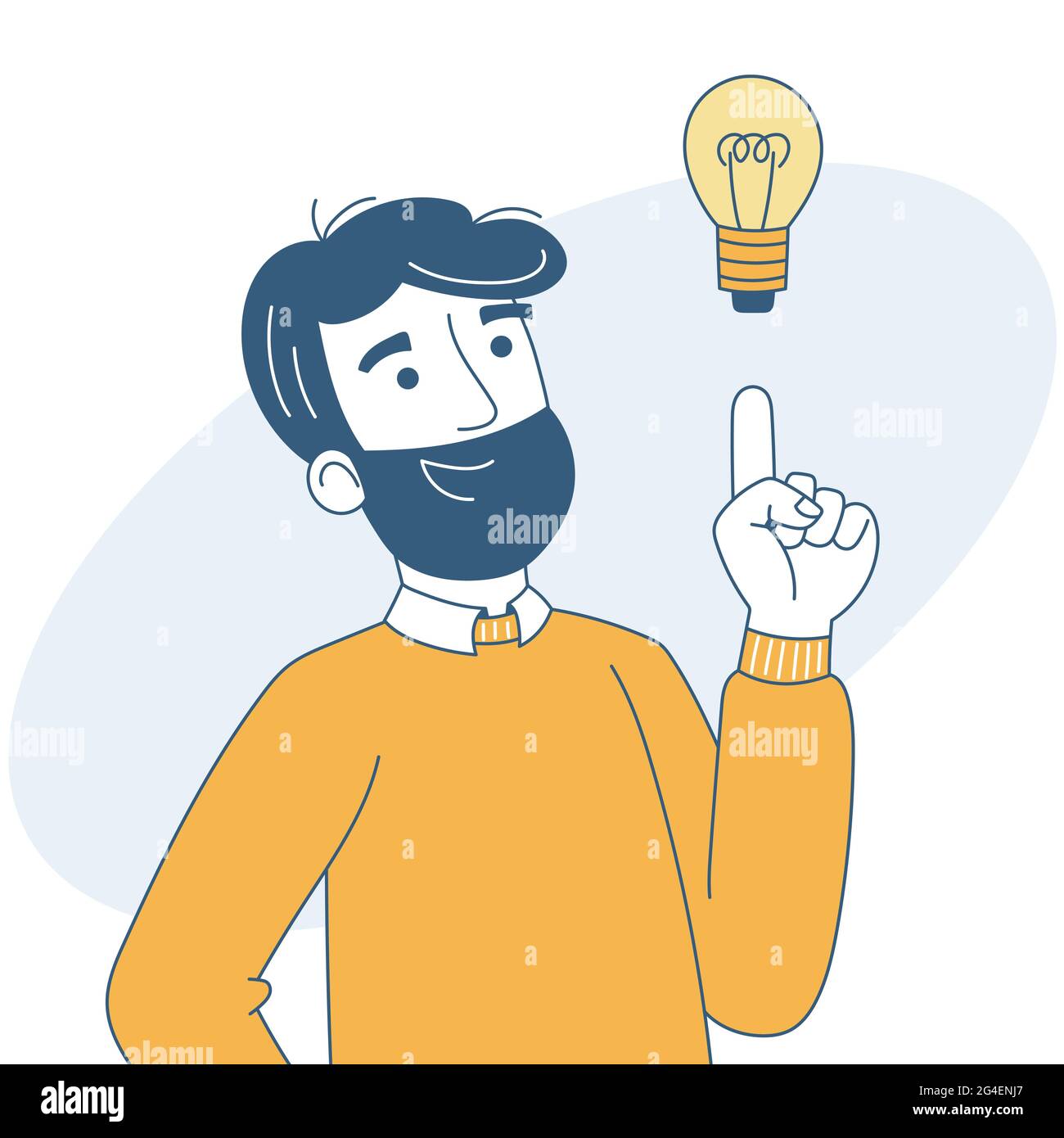 Man Getting Idea And Shows Gesture. Stock Vector