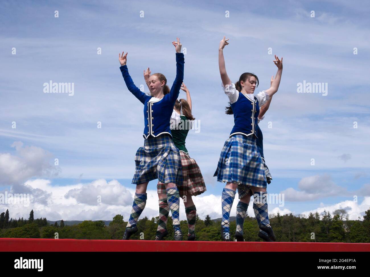 Highland dancers at Drymen Show, Stirlingshire, Scotland Stock Photo