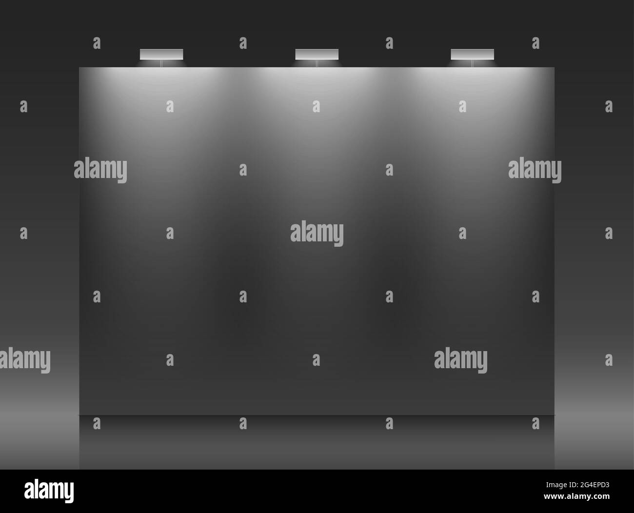 Black elegant backdrop with lights. Vector banner template with copy space Stock Vector Image