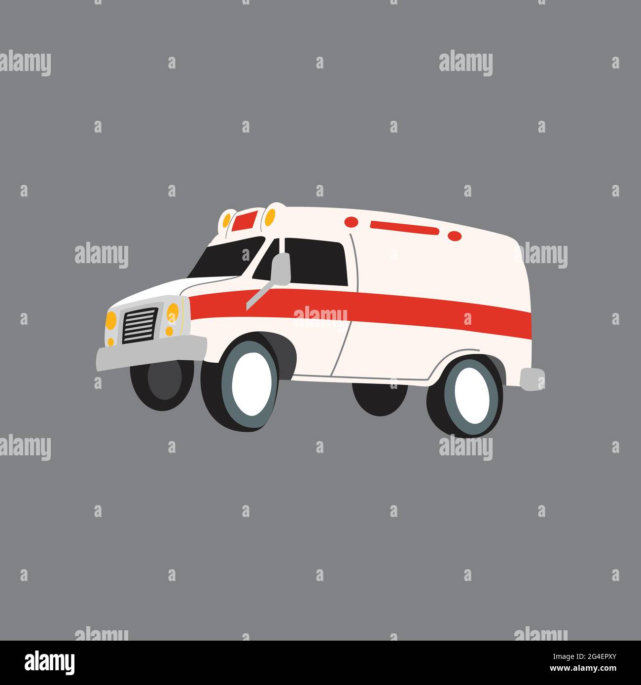 ambulance car in flat design vector illustration Stock Vector