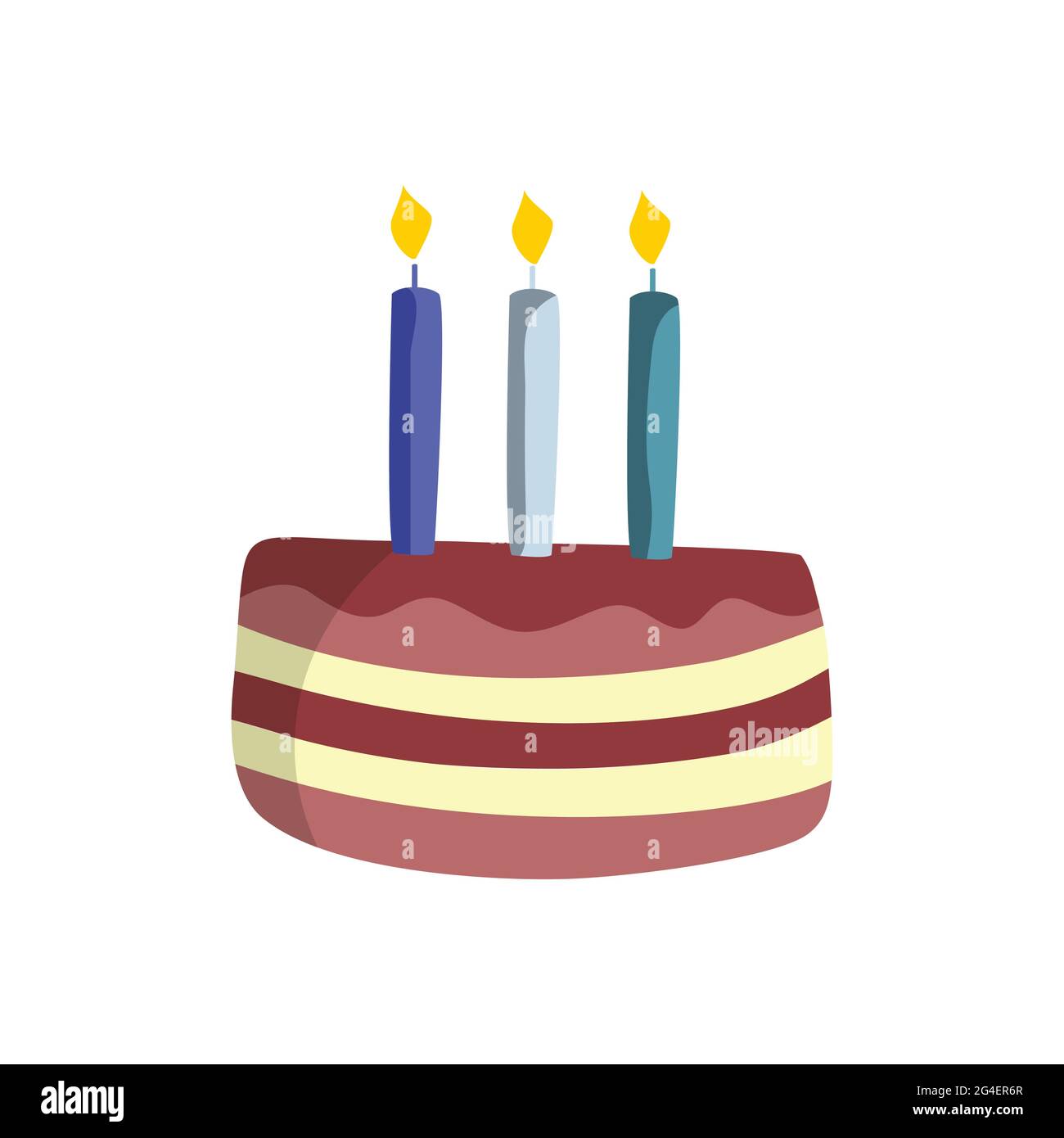 Birthday cake flat design with vector illustration Stock Vector
