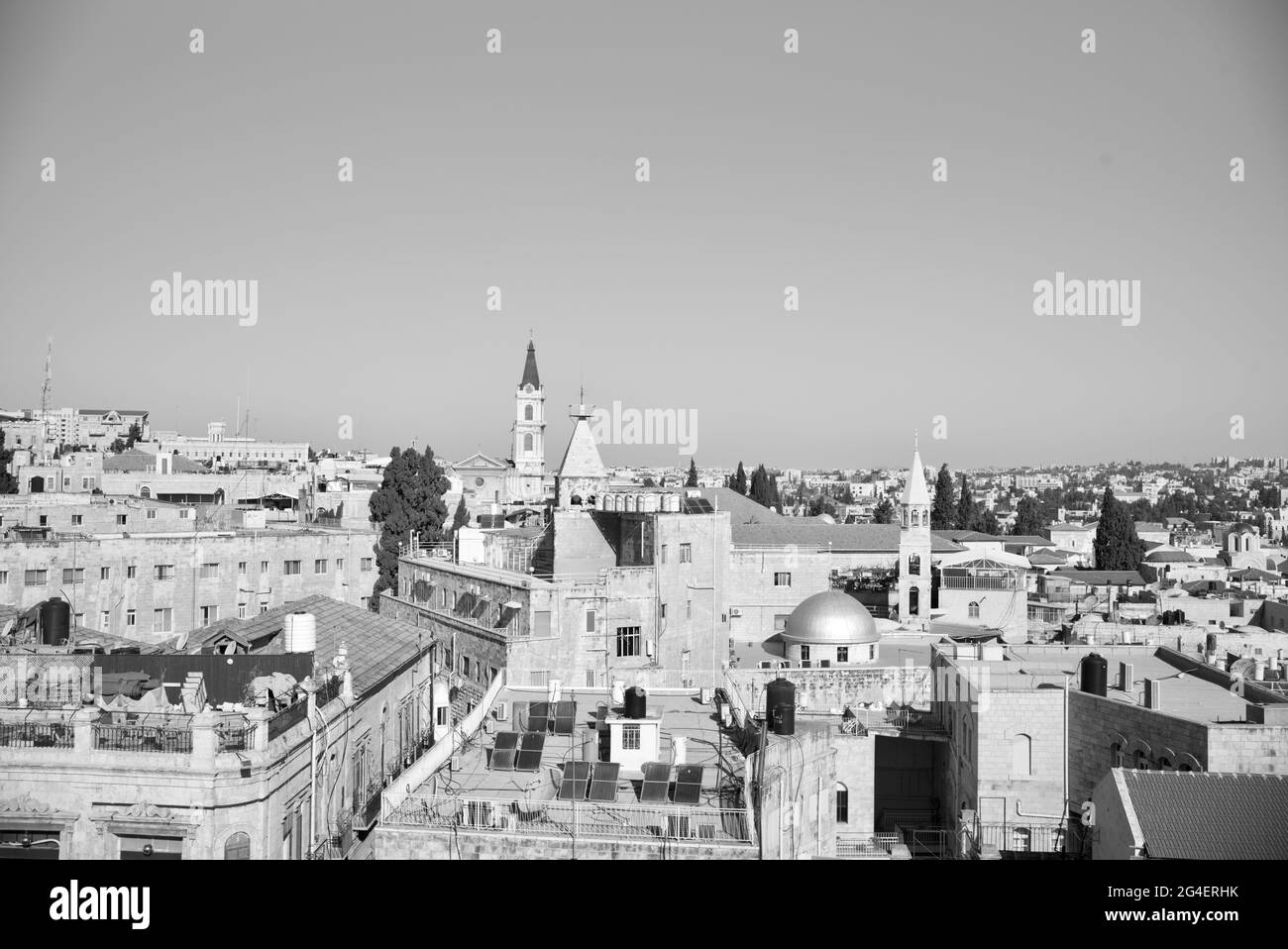 View of Jerusalem rooftops from Tower of David, Israel Stock Photo