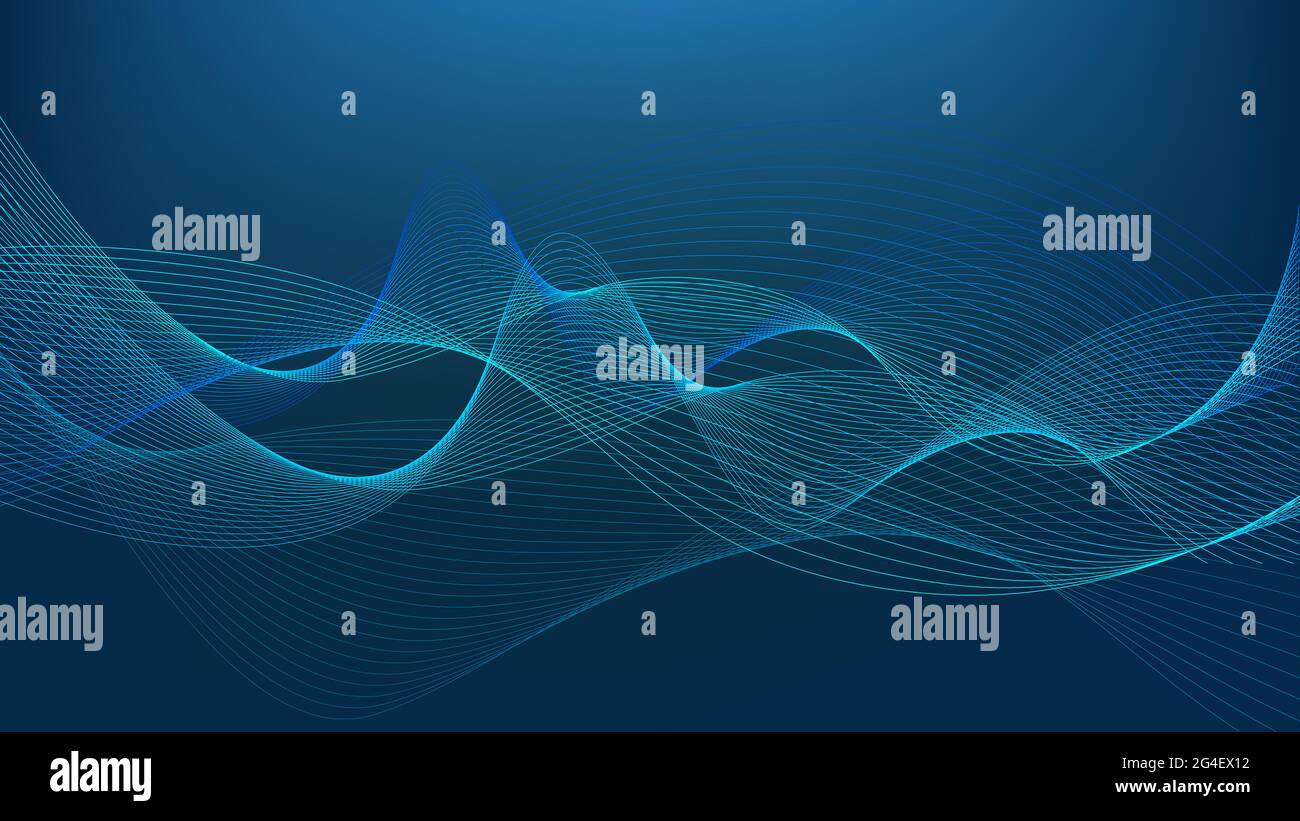 swaying wavy lines Abstract Wave background blue Stock Photo - Alamy