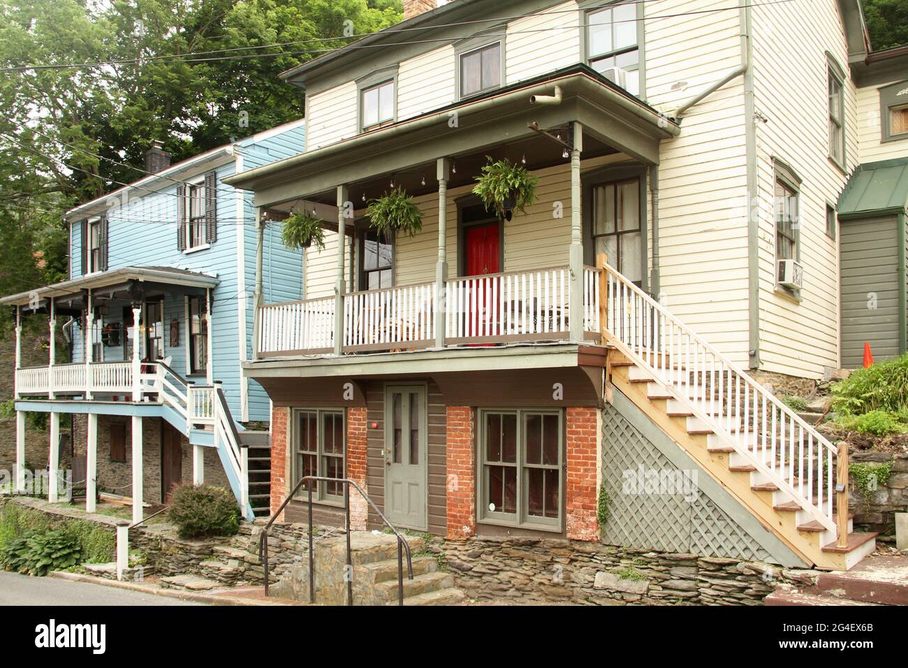 19th century houses in the historical Harpers Ferry, WV, USA Stock