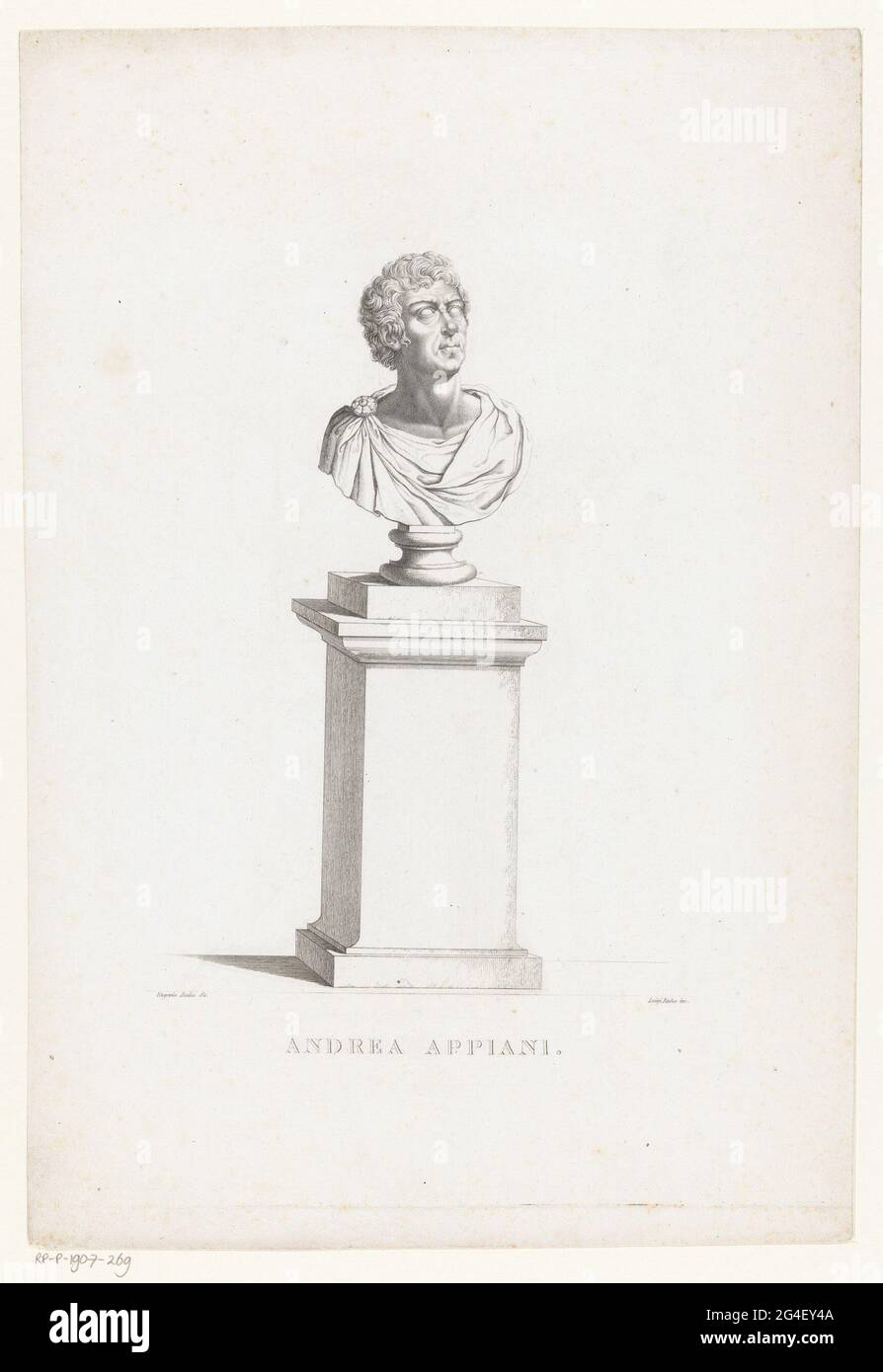 Portrait bust of painter Andrea Appiani on a base Stock Photo Alamy