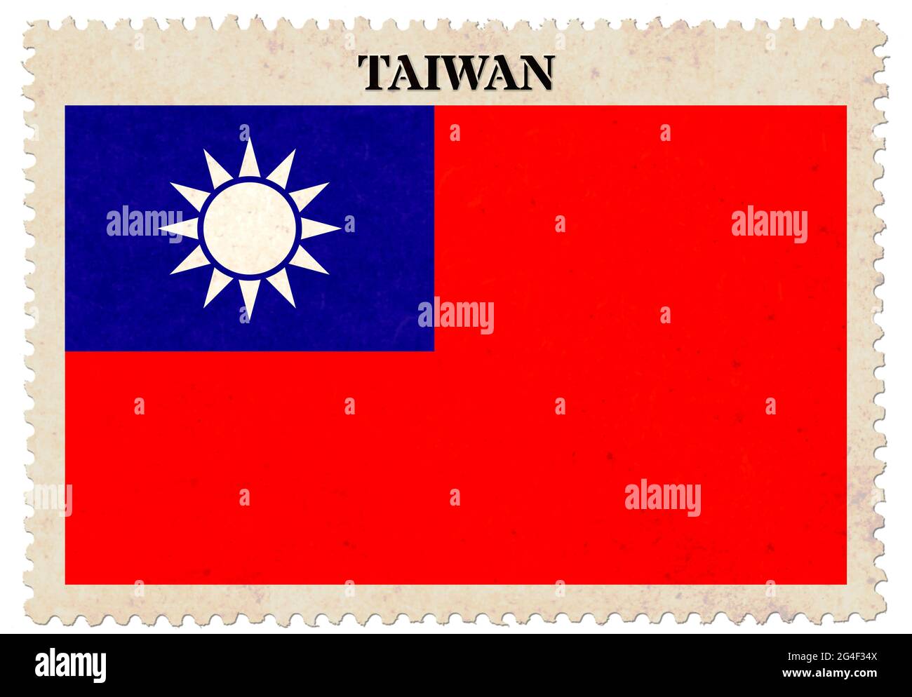 Taiwan flag postage stamp Cut Out Stock Images & Pictures - Alamy