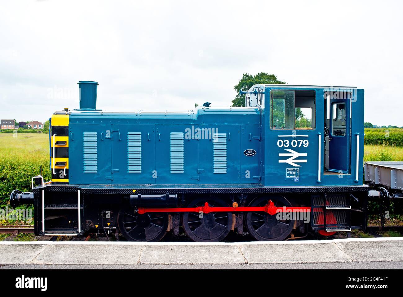 Class 03 079 Shunter at Murton Park, Derwent Valley Railway, North Yorkshire, Englland Stock Photo