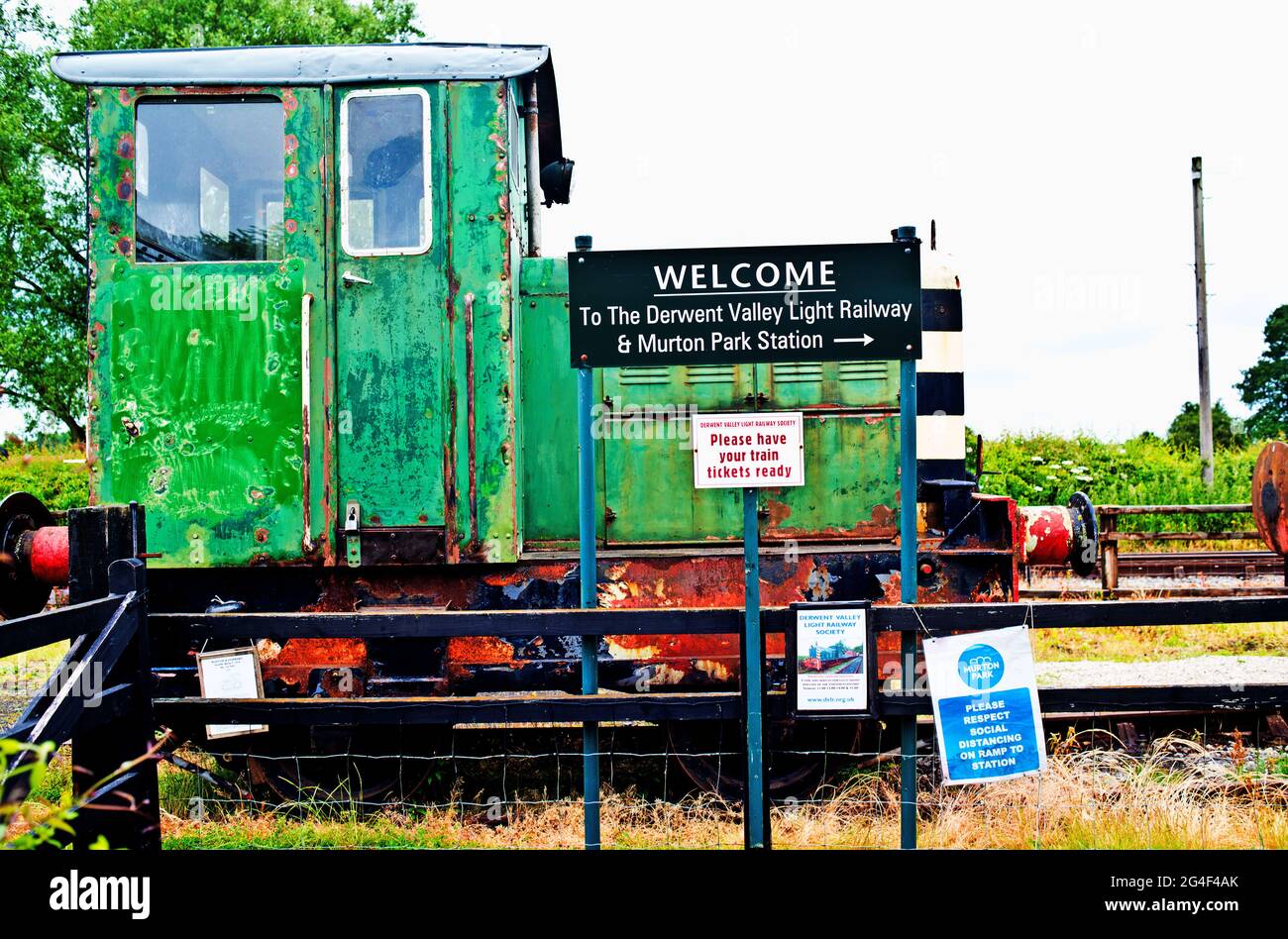 Short Wheelbase Ruston Shunter at Murton park, Derwent Valley Railway, North Yorkshire, England Stock Photo