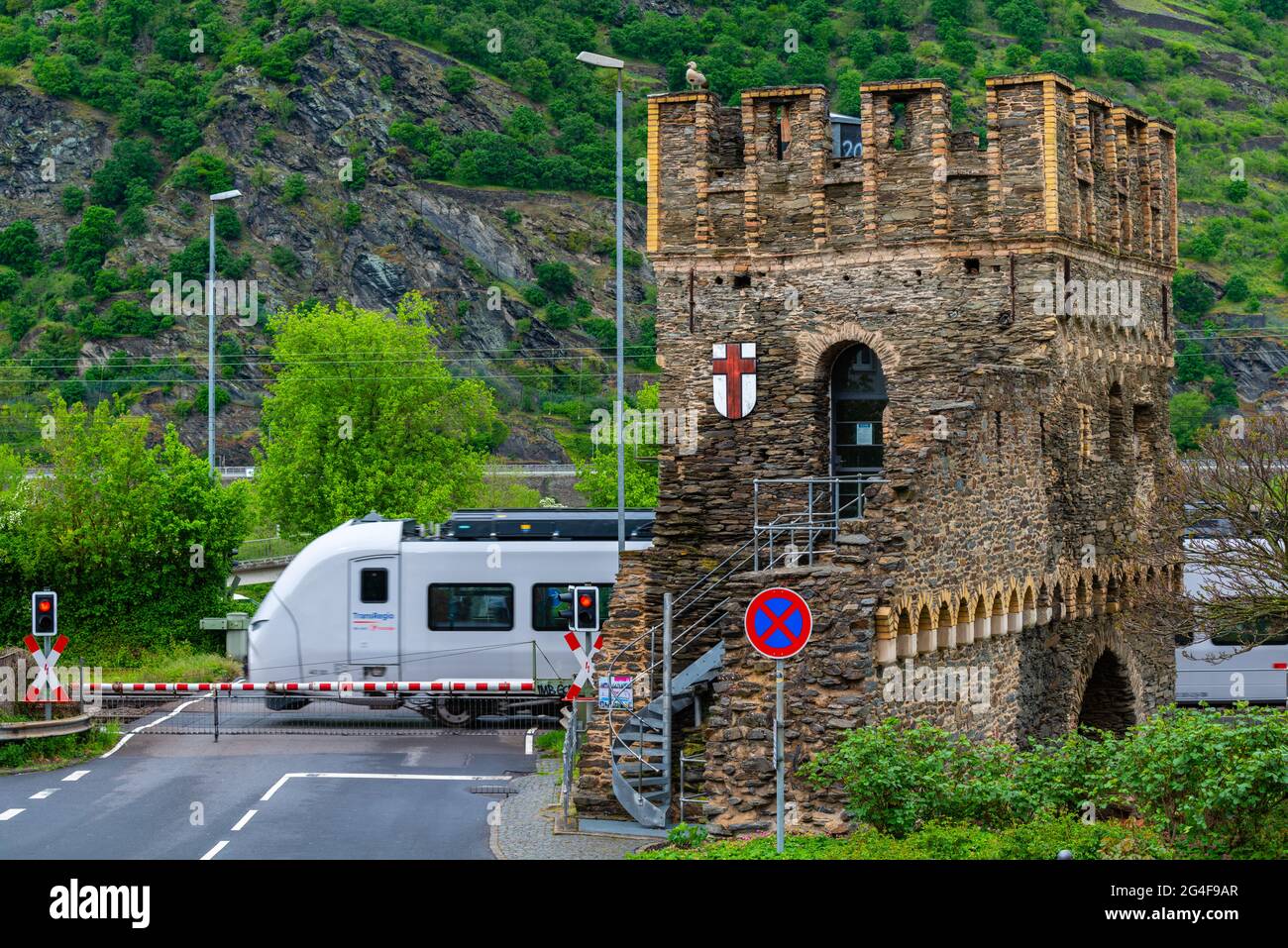 Town of Towers and Wine, historic town of Oberwesel, UpperMiddle Rhine Valley, UNESCO World Heritage, Rhineland-Palatinate, Germany Stock Photo