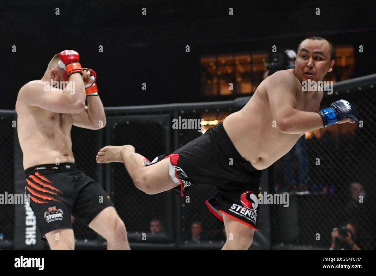 The first MMA tournament Shlemenko Fighting Championship at the Avangard Academy arena. Mixed