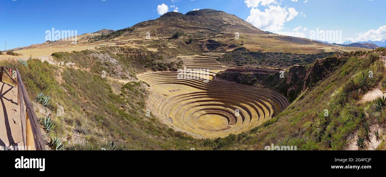 Moray, Inca terrace complex, Maras, Valle Sagrada, Urubamba Province ...