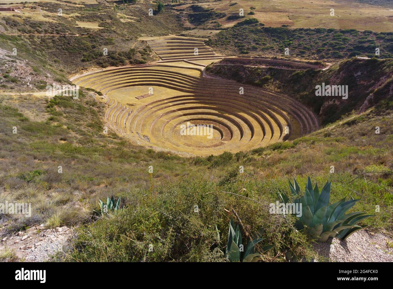 Moray, Inca terrace complex, Maras, Valle Sagrada, Urubamba Province ...