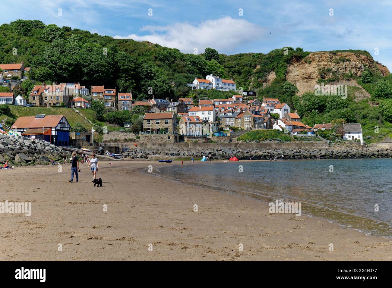 Runswick Bay is a beautiful village by the sea in Yorkshire on the North East Coast of England Stock Photo