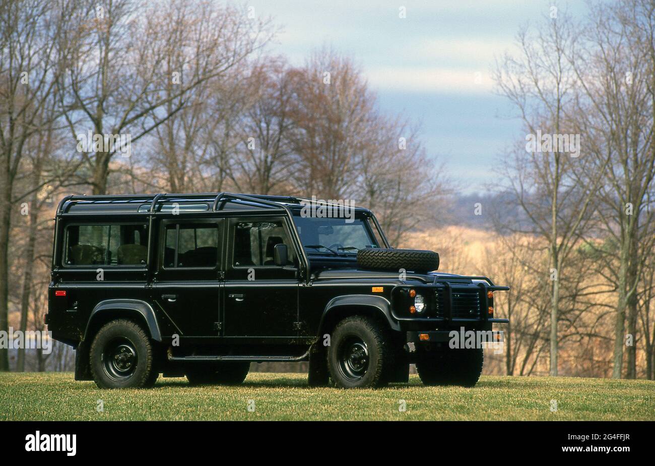Land Rover Defender 110 3.9 V8 Station Wagon. NAV 1993 Stock Photo