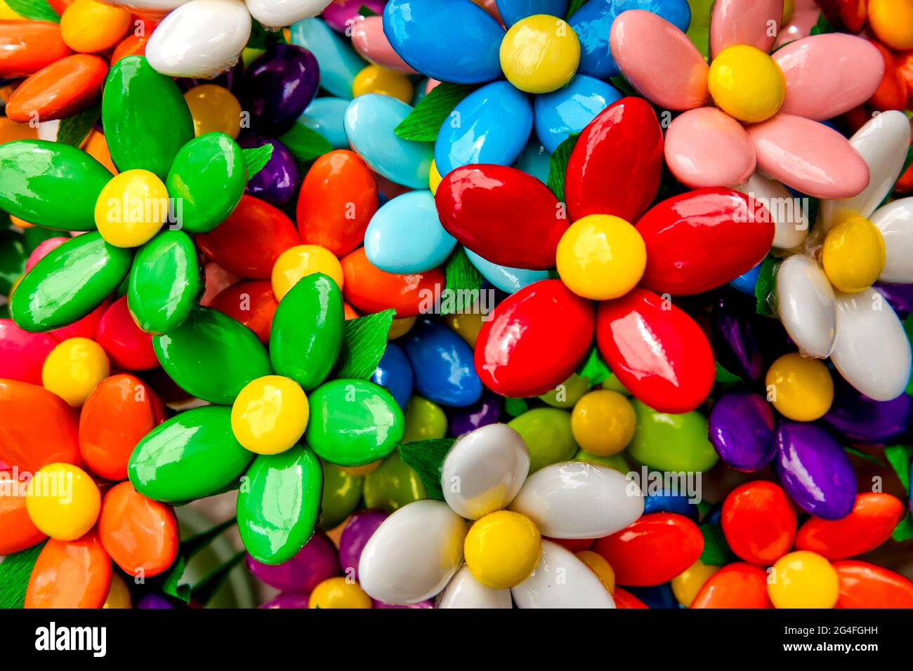 Confetti bouquets are a traditional specialty of the Italian city of Sulmona Stock Photo